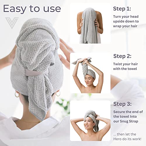 VOLO Hero Hair Towel – Microfiber Quick Dry Wrap, Anti-Frizz