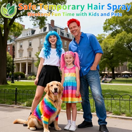 Washable Temporary Hair Color Spray for Kids & Adults - Non-Toxic & Quick-Drying