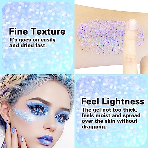 MEICOLY Sparkling Blue Body Glitter Gel, 50ml