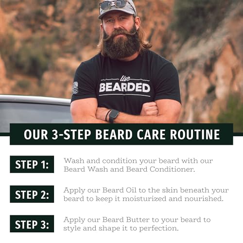 Live Bearded Beard Butter, 3 fl oz - Made in the USA - All-Natural Leave-in Conditioner and Softener with Shea | Legend Scent - Sandalwood, Vanilla