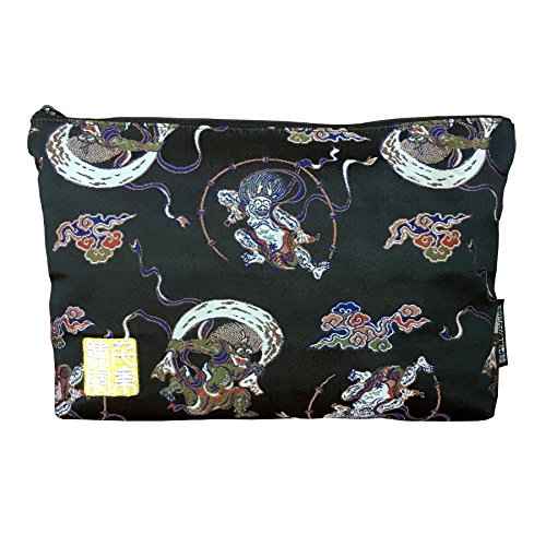 千糸繍院 Brocade zipper pouch, lined with Nishijin brocade, size M. (Shikkokufujinraijin)