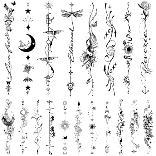 Fine Line Temporary Tattoos for Women, 45 PCS Waterproof