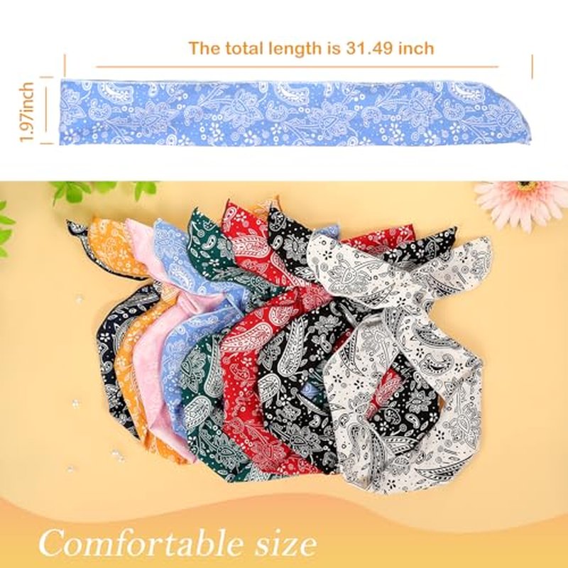 Paisley Wire Headbands for Women - 8 Pack Twist Bow