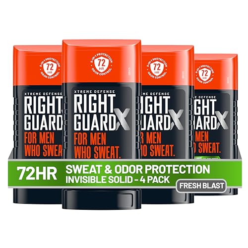 Right Guard Xtreme Defense Antiperspirant Deodorant, 72-Hour Odor Control, 2.6 oz (4 Pack)