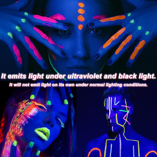 Glow in the Dark Face Paint Pen Set - 10 Colors UV Black Light