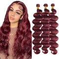 #99J Burgundy Body Wave Hair Bundles 24" Brazilian Virgin Human Hair