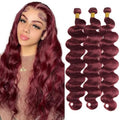 #99J Burgundy Body Wave Hair Bundles - Unprocessed Brazilian 26-30 Inch