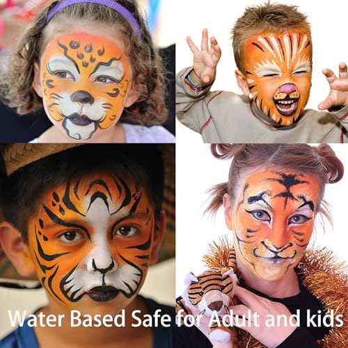 MEICOLY Orange Face Body Paint Stick(1.06 Oz),Cream Face Paint for Halloween Pumpkin Tiger Special Effects SFX Makeup,Orange Eye Black Baseball/Softball,Sweatproof & Waterproof