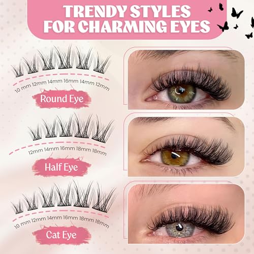 Flutter D Curl Cluster Lashes 10-18mm Mixed Length