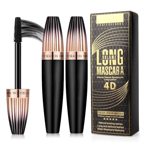4D Silk Fiber Mascara - Waterproof Volume & Length, 2 Pack