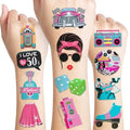 96 PCS 50s Party Temporary Tattoos Pre-cut Retro Stickers