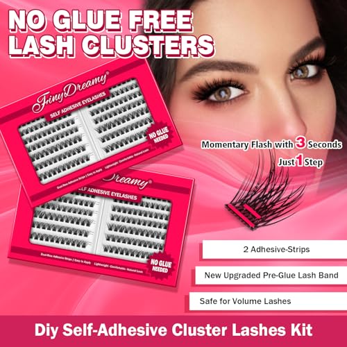 Self-Adhesive Lash Clusters Kit - 240PCS Wispy Fluffy Eyelashes
