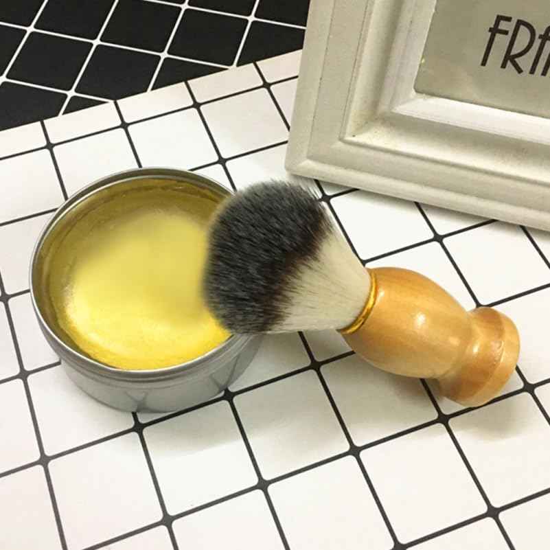 10 Pcs Wood Handled Badger Hair Shaving Brush Professional Salon Tools Beard Grooming Tool for Men Shave Accessory