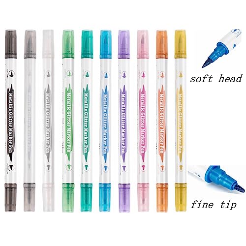 Temporary Tattoo Markers + 80 Stencils, 10-Count Body Art Pens