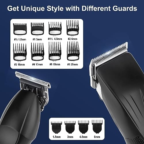 Suttik Professional Hair Clipper & Trimmer Set with 8 Guide Combs