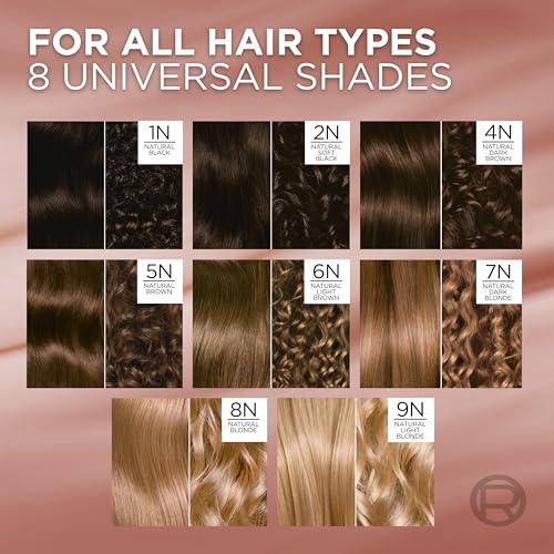 L’Oréal Paris Excellence Universal Nudes Permanent Hair Color, Ammonia Free Hair Dye for Gray Hair Coverage, 7N Natural Dark Blonde, 1 Hair Dye Kit