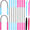 14 Pieces Facial Hair Remover Spring Epilator Set Eyebrow Razors Beveled Tweezers Removes Hairs Women Face Threading Tool(Color A)