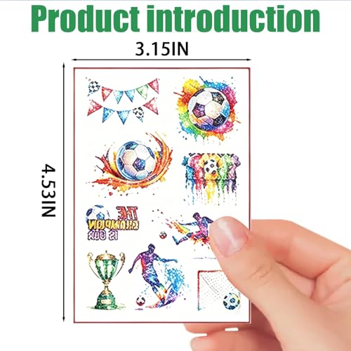 Soccer Temporary Tattoos - 12 Sheets Football Party Favors