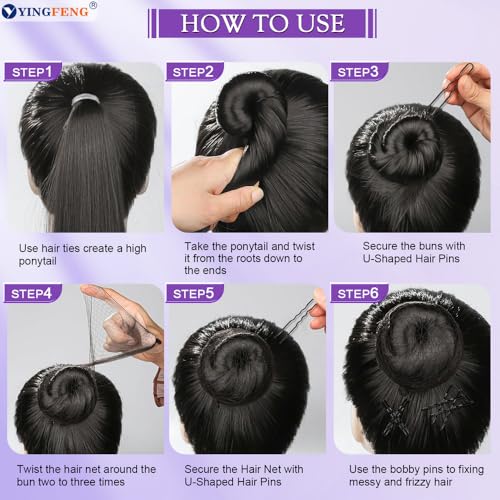 510 Piece Black Bobby Pins & Hair Clips Set with Nets