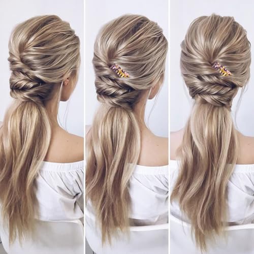 6-Piece French Hair Side Combs, 2 inch Small Decorative Hair Comb Clips
