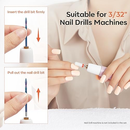 24-Piece Nail Drill Bit Set - Ceramic & Diamond Carbide Bits