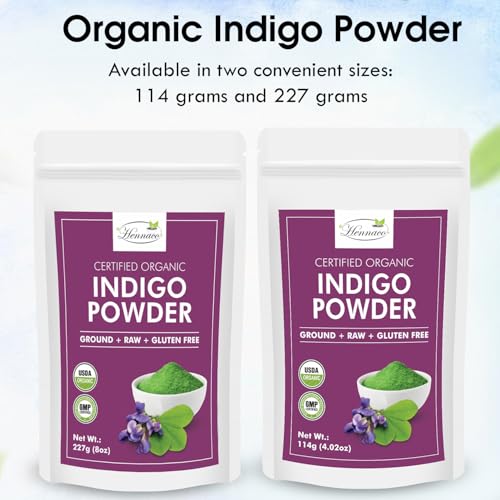 Organic Indigo Hair Dye Powder - Natural Color 4oz