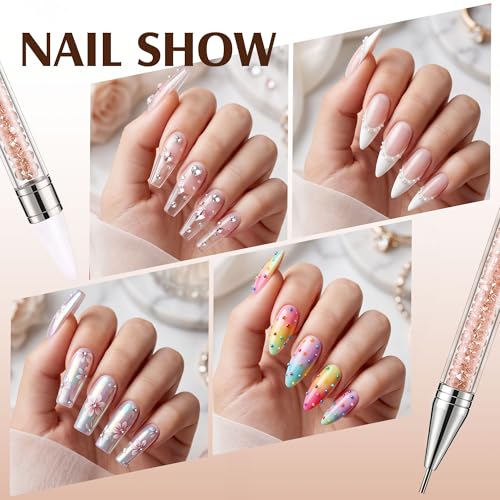 Artdone Nail Dotting Tools Kit with Rhinestone Picker and Extra Wax Tips for Nail Art
