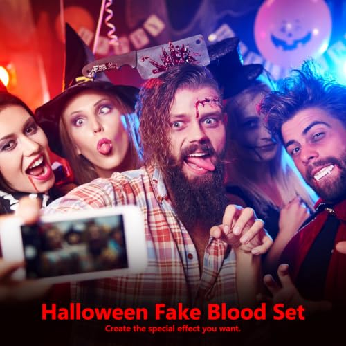 Halloween Fake Blood Makeup Kit - 3 Bottles SFX Spray & Dripping