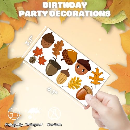 Fall Leaves Temporary Tattoos for Kids - 10 Sheets, 100 PCS