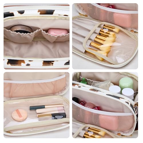 Montana West Large Travel Makeup Bag with Dividers & Handle