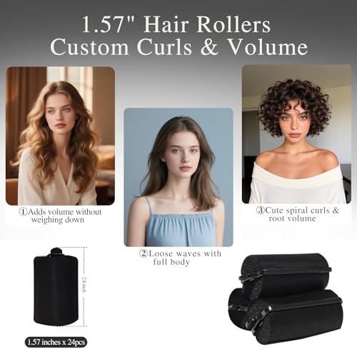 34-Piece Foam Hair Rollers Set with Satin & Duck Clips