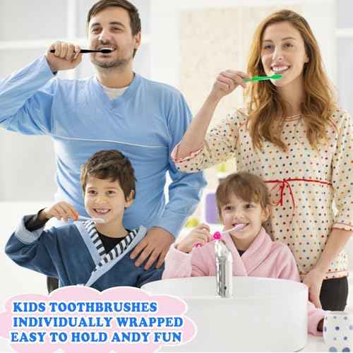 Disposable Toddler Toothbrushes - Pack of 120, Manual Suction Cup Bulk Kids Toothbrushes Individually Wrapped Animal Toothbrush for Home, School, Camp, Daycare, Travel