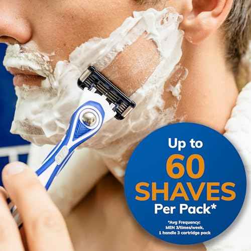 BIC EasyRinse Anti-Clogging, Refillable Men's Razors With 4 Blades, 1 Handle and 3 Refill Razor Cartridges Razor Kit
