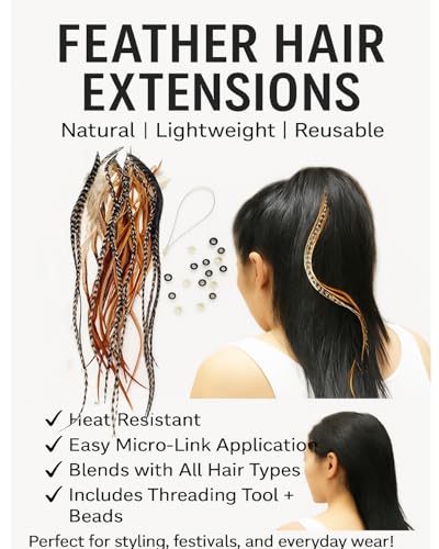 Feather Hair Extensions - 25 Loose Rooster Feathers, 6-11 Inches