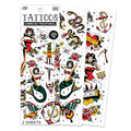 Savvi - 18 American Traditional Temporary Tattoos: Skin-Safe Ink, Great for Parties and Everyday Wear,Gifts for Teens and Adults, Made in the USA [2 sheets, 18 count]