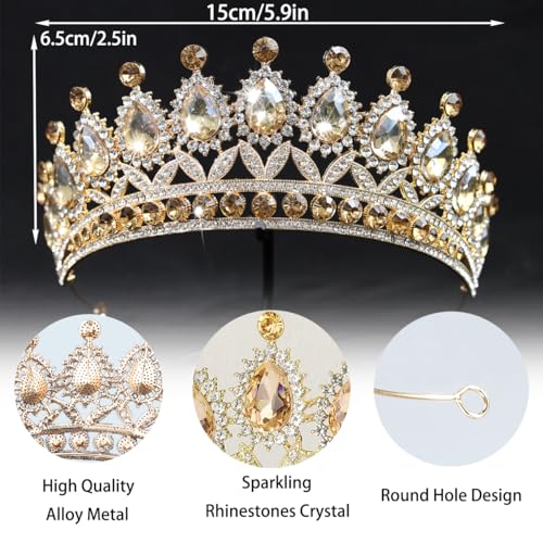 Crystal Baroque Vintage Tiara Crown for Weddings & Parties