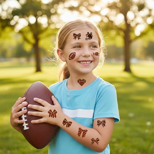 144Pc Football Temporary Tattoos - 2 Inch Waterproof Stickers