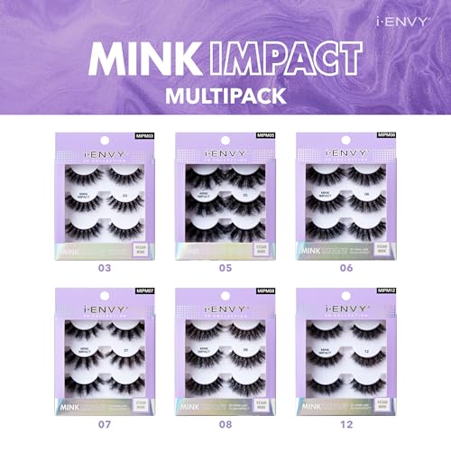 I-ENVY Mink Impact 3D Vegan Lashes Multipack (12 Pairs)
