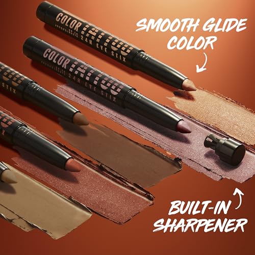 MAYBELLINE Color Tattoo Longwear Multi-Use 24HR Eye Shadow Stix, Rich, Long Lasting Eyeshadow, Eyeliner and Eye Primer Stick, I Am Cheeky (Mauve Shimmer)