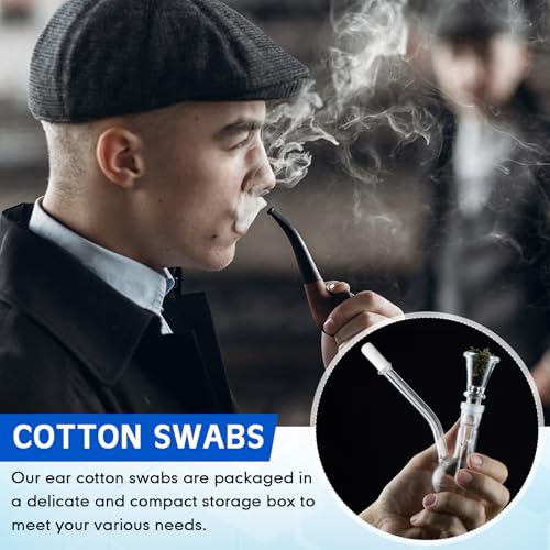 Lounsweer 400pcs Long Cotton Swabs with Storage Case - Double-Ended, 4 Inches, Model 2