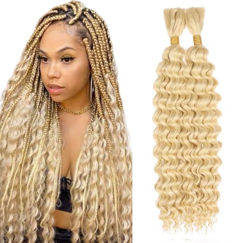 Blonde Braiding Hair 26" 613 Deep Wave 2 Bundles