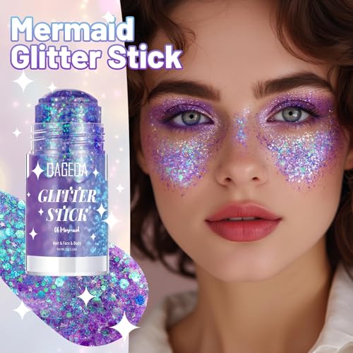 Mermaid Body Glitter Stick - Holographic Sparkle for Face & Hair