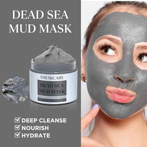 3 PCS Clay Mask Set, Turmeric Vitamin C Clay Mask, Dead Sea Mud Mask, Green Tea Clay Mask, Facial Mask for Oil Control, Deep Cleaning, and Radiant Skin, 240g, 2.82 OZ each