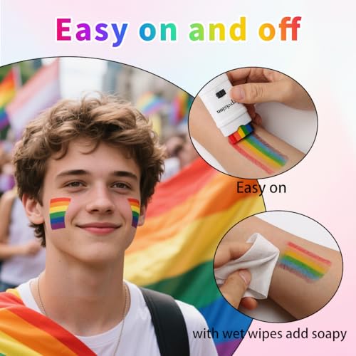Rainbow Face Paint Sticks 3-Pack – Pride Makeup Kit