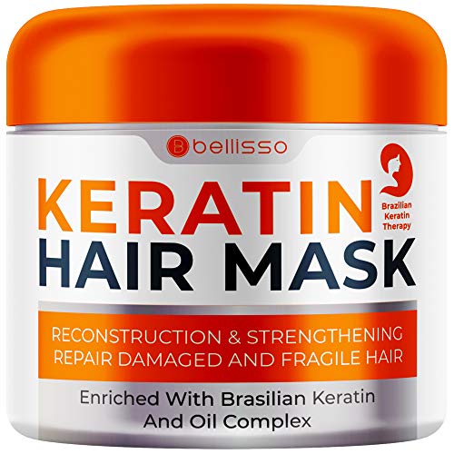 Keratin Hair Mask - Sulfate Free Hydrating Deep Conditioner Treatment for Dry, Damaged and Split Ends - Moisture for Frizzy and Curly Hair - For Women and Men - Moisturizer Care to Repair Damage