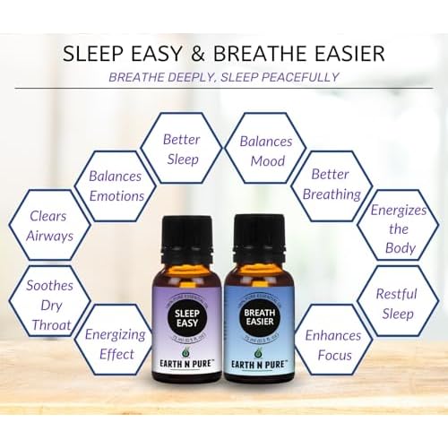 Earth N Pure Natural Essential Oil Blend- Pack of 2 | Breath Easier & Sleep Easy | 15ml each