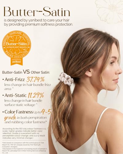 YANIBEST 8 Pcs Satin Scrunchies - No Damage Hair Ties for Fine Hair