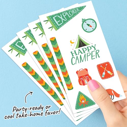 Camping Temporary Tattoos 96pc Party Favors Kids