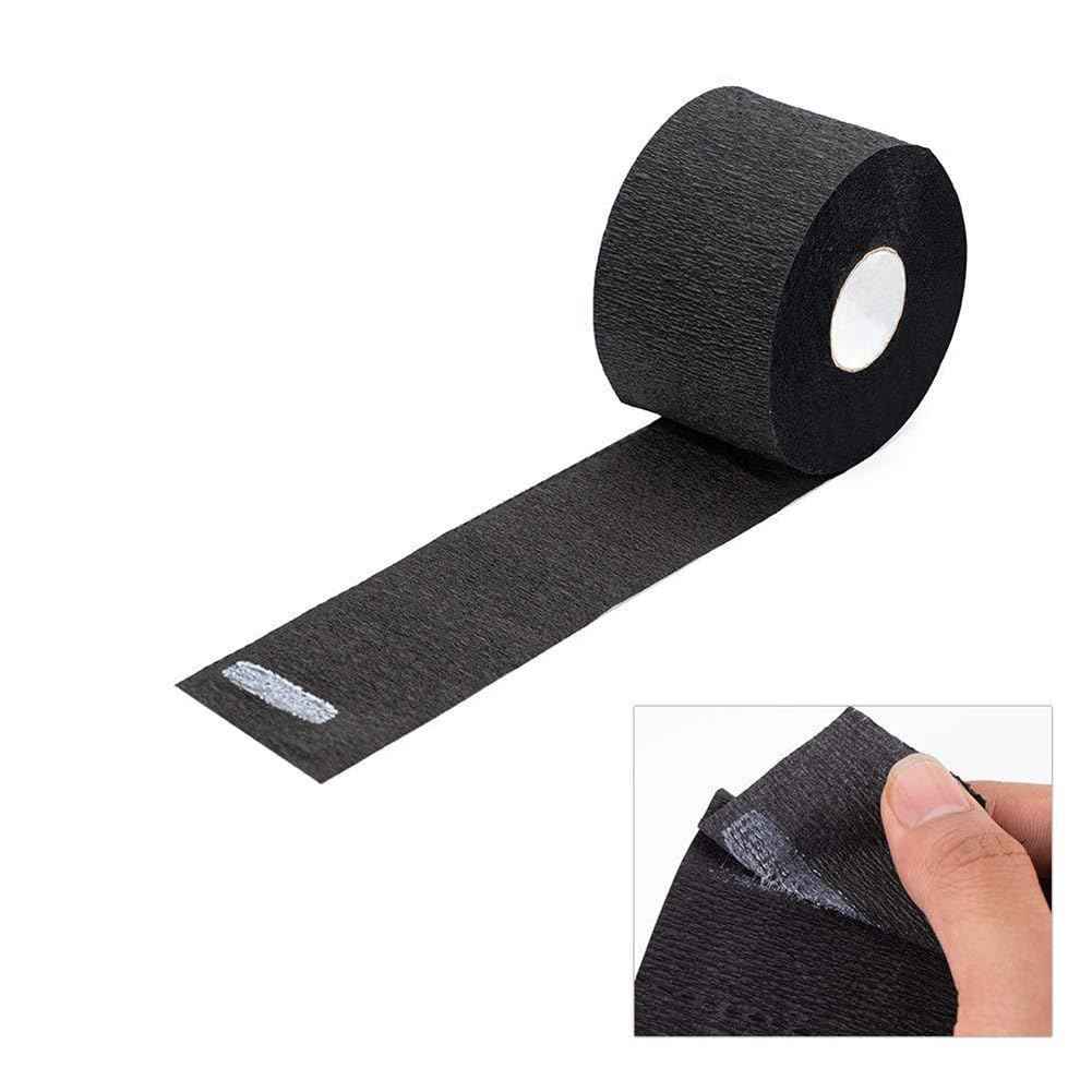 UUYYEO 2 Rolls Black Neck Paper Strips Barber Neck Band Hair Wrap Paper Styling Strips Hair Cutting Supplies for Salon Barber Shop