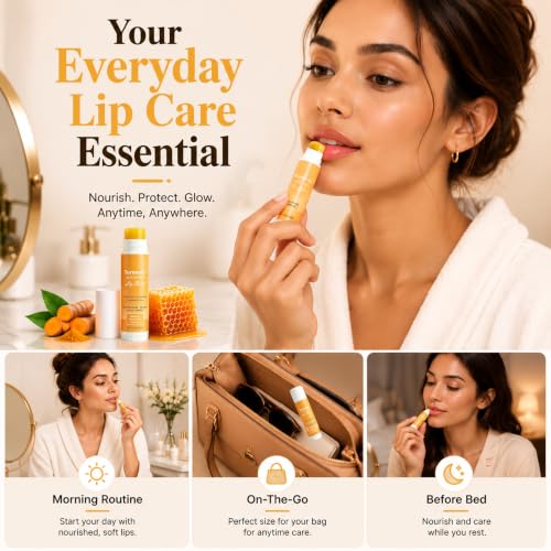 MUREND Turmeric Lip Balm - Dark Lip Treatment & Moisturizer (2PCS)